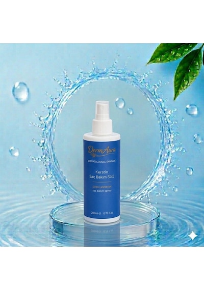 Dermaura Keratin Saç Bakım Sütü Durulanmayan Sprey 200 Ml Keratin & Panthenol Içerikli Kolay Tarama Etkili