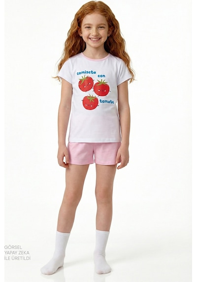 Penti Pembe Kız Çocuk Tomato Pamuklu 2li Pijama Takımı Lila