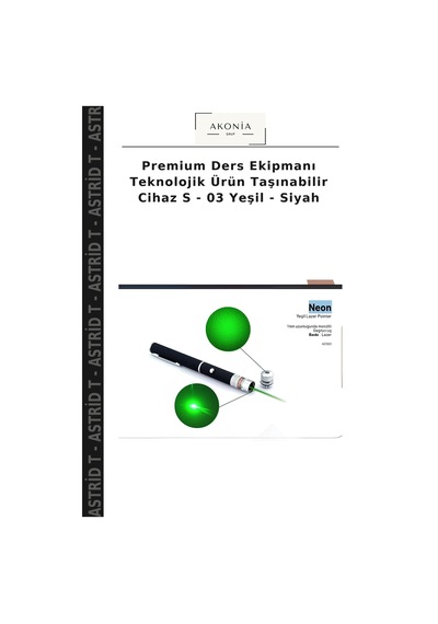 Premium Ders Ekipmanı Teknolojik Ürün Taşınabilir Cihaz S - 03 Yeşil - Siyah