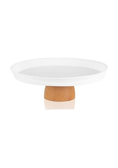 Limoges Ahşap Ayaklı Tabak Beyaz 22 Cm