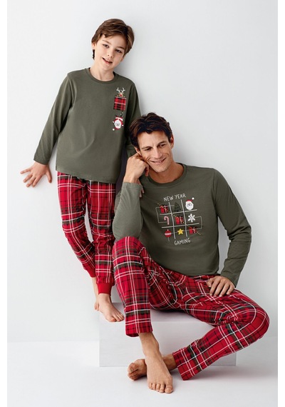Arnetta Erkek Çocuk Yeşil Pijama Takımı Ar3513-c-v1