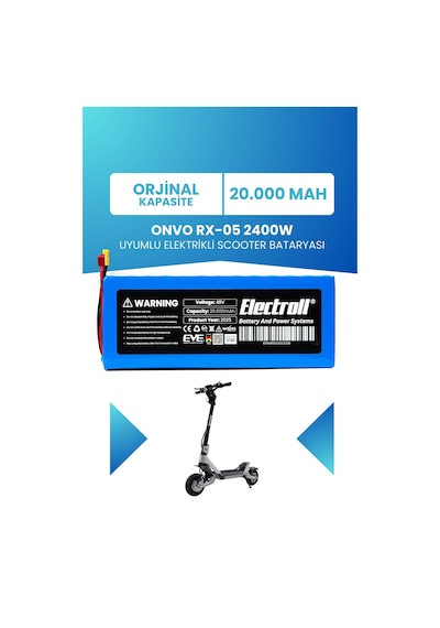 Onvo Rx-05 2400w 60v 20ah Elektrikli Scooter Bataryası Mavi