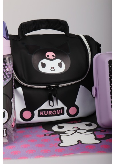 X Dekomus Lisanslı Kuromi Dark Delight Collection Beslenme Çantası,beslenme Kabı,matara Ve Beslenme Örtüsü Seti Altın