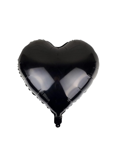 Siyah Kalp Folyo Balon 18 İnç - 45 Cm