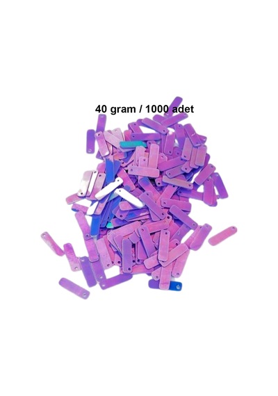 Mor 15 X 5 Mm Dantel Oya Yazma Halhal Abiye Lazer Kesim Pul 1000 Adet / 40 Gram