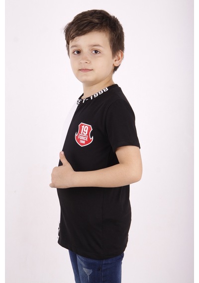 Toontoy Kids Toontoy Erkek Çocuk Force Baskılı Parçalı Tişört Beyaz
