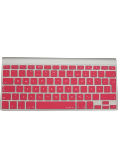 Klavye Kılıfı Magic Keyboard-1 A1314 A1242 İle Uyumlu Türkçe Q Baskı Silikon Kılıf Açık Pembe