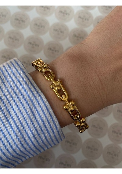 Pinery Jewels Modern Paslanmaz Çelik Kelepçe Bileklik - Günlük Ve Özel Kullanım Altın