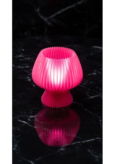 Akordeon Tasarım Masa Lambası - 3d Pleated Doku Dekoratif Gece Lambası Modern Ev Hediyesi Aydınlatma Pembe