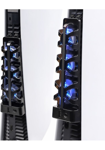 Tp5-1523 Ps5 İçin Led Işıklı Hız Ayarlı Soğutma Fanı Siyah