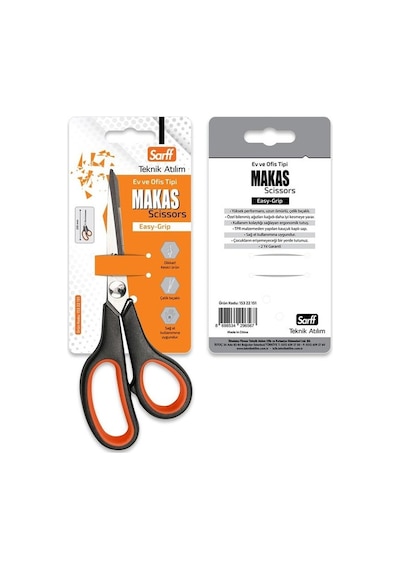 Sarff Easy Grip Kauçuk Plastik Saplı 20cm Ofis Makası