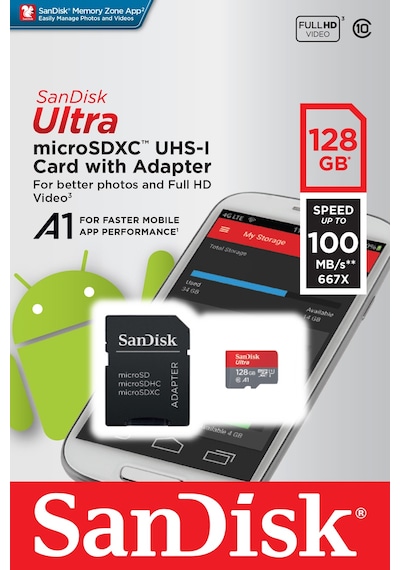 Sandisk Ultra SDSQUAR-128G-GN6MA 128 GB MicroSDXC Hafıza Kartı + Adaptör