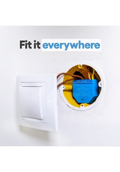 Shelly 1 L Single Wire - Anahtar Röle Kablosuz Wifi Ev Otomasyonu