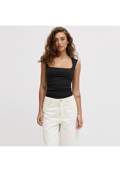 Jack & Jones Kadin 2'li Kare Yaka Kolsuz Üst Paketi - Isabella - 12294739 Siyah
