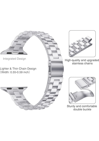 Apple Watch Band Uyumlu 38mm/40mm/41mm/iwatch Seri 10& 11 42mm /çelik Ayarlanabilir Kordon