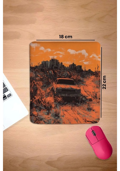 Sonictouch Bilek Destekli Teksas Bozkırı Turuncu Dikdörtgen Pürüzsüz Yüzey Dikişsiz Mouse Pad 18x22c Mousepad