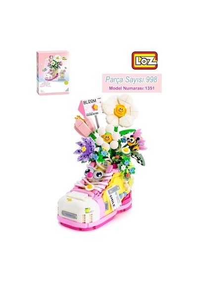 Lz-1351 Loz Çiçekli Spor Ayakkabı 998 Parça Block Oyuncak