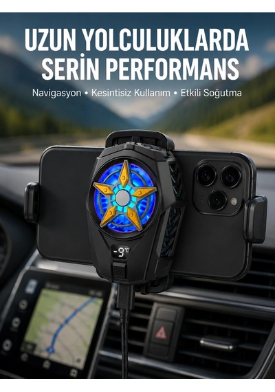 Hubrendy Tekno Mobil Cihaz Soğutma Radyatörü Metal+abs, Type-c Kablolu Yeni Nesil