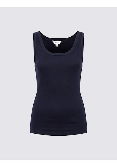 Marks & Spencer Pamuk Karışımlı Ribana Slim Fit Atlet T41001624h Lacivert