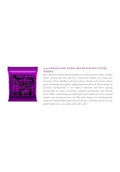 Vkemall Ernie Ball 2220 Power Slinky Nikel Sarılı Elektrik Gitar Telleri 11-48 Çok Renkli
