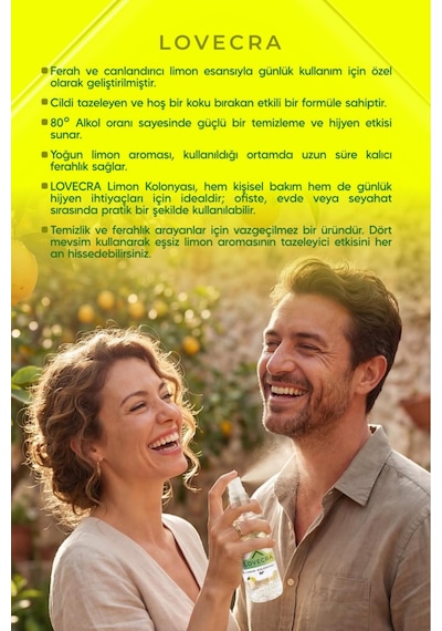 Limon Kolonyası 80 Ferahlatıcı Hijyenik Güçlü Temizlik Canlandırıcı Etki 150 Ml