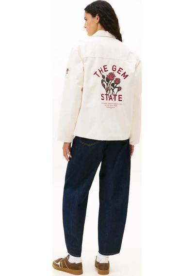 Tommy Hilfiger Tjw Graphıc Chore Ja, Ybh Beyaz Kadın Kot Ceket