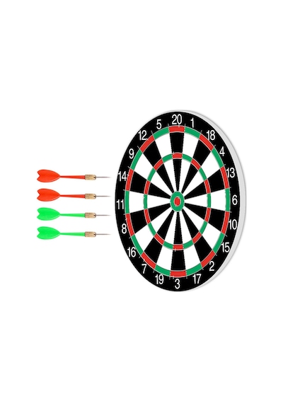 Walke 16inç Dart Tahtası Seti, 6 Çelik-Plastik Dart ile Çift Taraflı Dart Tahtası Oyunu, Oyun Salonları