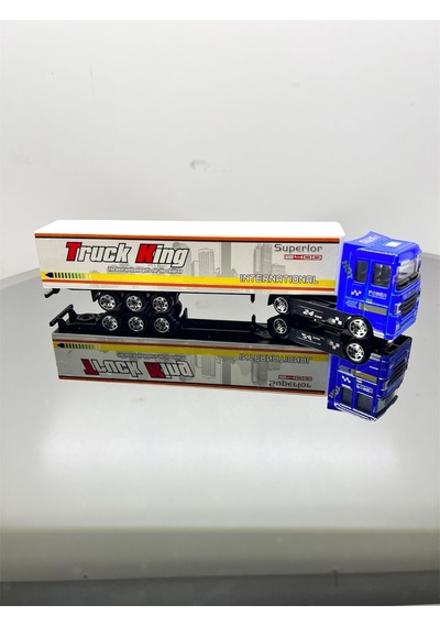 Diecast Metal Tır Oyuncak Süper Power Truck 24 Çek Bırak Tır - Mavi