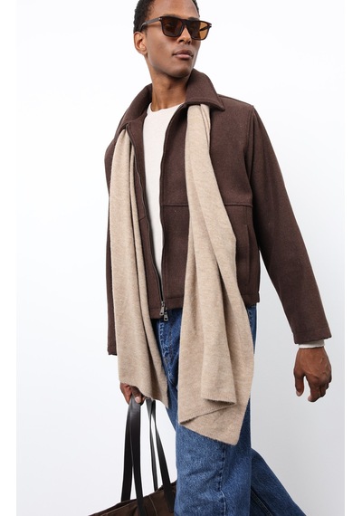 Antioch Regular Fit Dokulu Erkek Mont Kahve