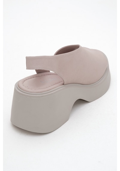 Luvishoes Luvi Shoes Roy Taş Cilt Hakiki Deri Kadın Dolgu Topuklu Sandalet Taş