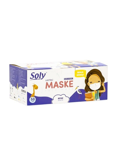 Soly 3 Katlı Çocuk Maskesi 50 Adet