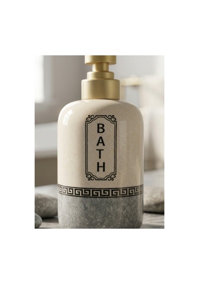 Porselen Sıvı Sabunluk - Lüks Banyo Ve Mutfak Sabunluk - 350 Ml Gri - 887962033 Gri