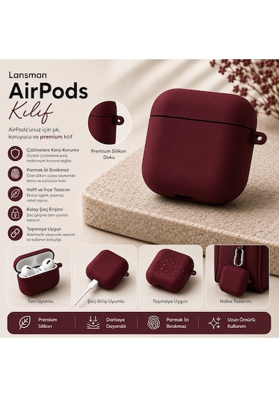 Airpods Pro 3 Uyumlu Lansman Premium Silikon Airpods Kılıfı Darbe Korumalı
