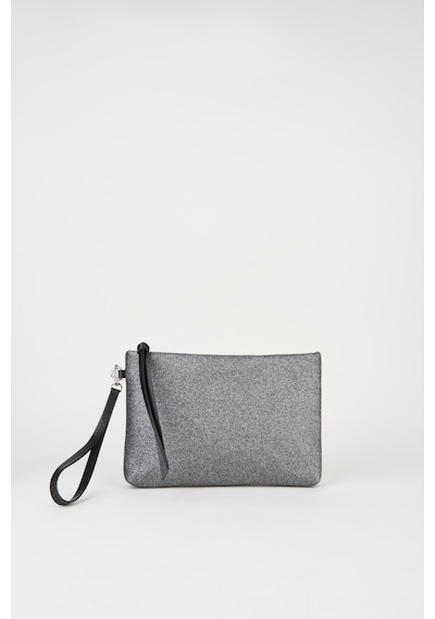 Vivaq Kadın Bellis Simli Gri Astarlı Suni Deri Bilek Askılı Portföy El Ve Clutch Çanta GRİ