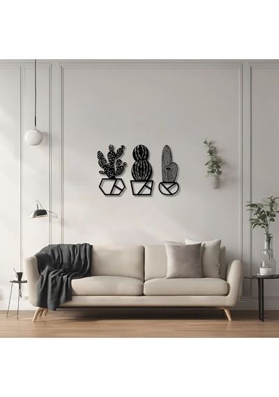 Sanatsal Metal Tablo Kaktüs Cactus Metal Duvar Tablosu Doğal