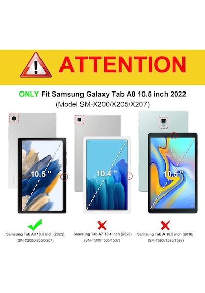 Samsung Galaxy Uyumlu Tab A8 10.5 Sm-x200 X205 X207 Kılıf Kablosuz Klavyeli Kılıf Mobax Türkçe Klavye