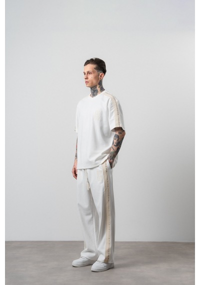 Respire Erkek 07 Şerit Detaylı Regular Fit Eşofman Takımı Ekru