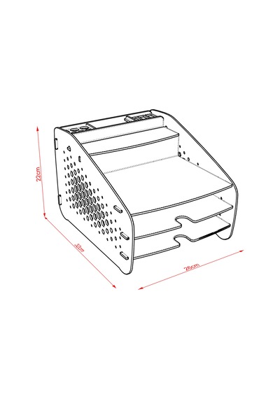 Design Otto Fx Medium Hexa - 6 Renk Evrak Rafı Masaüstü Organizer Ceviz
