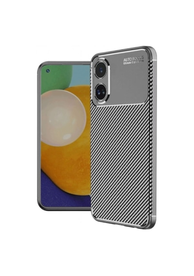 Coverzone Oppo A60 İle Uyumlu Silikon Kılıf Kamera Korumalı Karbon Tpu Brimstone Ultra Slim Fit Delux Gri