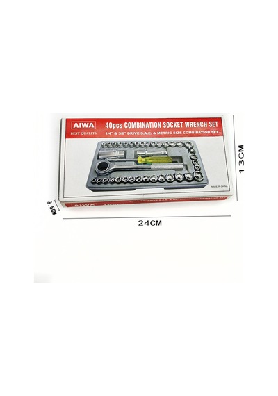 Sıkma Veya Gevşeme İçin Kullanılan Dayanıklı Karbon Çelik Malzemesi İle 40pcs Araba Onarım Araç Kutusu Seti