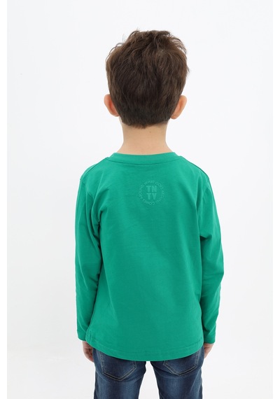 Toontoy Kids Toontoy Erkek Çocuk Baskılı Tişört Koyu Yeşil