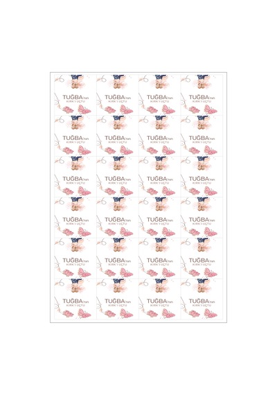 Kırk Uçurma Kartları Kız Bebek 36 Adet  5x4 Cm Tabaka Şeklinde  B