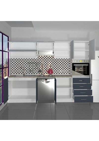 Decoraktiv Elite 280yq Ankastre Boy Dolaplı Mdf Hazır Mutfak Dolabı - Tezgah Dahil - Antrasit - Buz Gri Diğer Decoraktiv Elite 280yq Ankastre Boy Dolaplı Mdf Hazır Mutfak Dolabı - Tezgah Dahil - Antrasit - Buz Gri Diğer