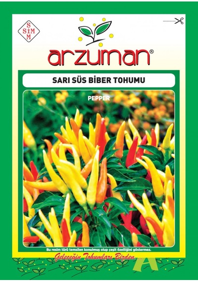 1 Paket Tohum Sarı Acı Süs Biberi Tohumu