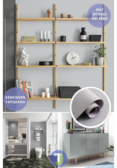 Technojet Kendinden Yapışkanlı Mat Renkli Mutfak Banyo Tezgah Duvar Dolap Ve Masa Kaplama 60cmx300cm 001