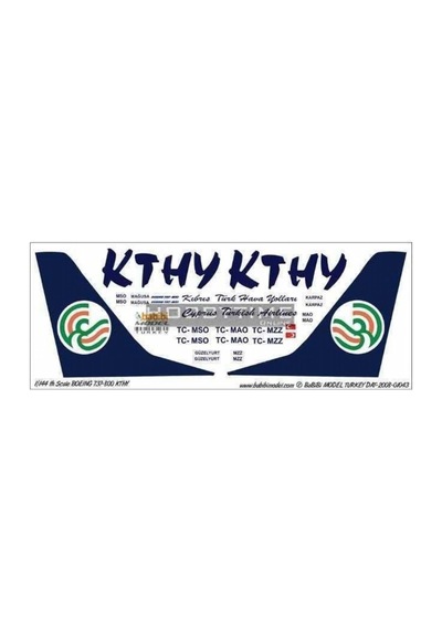 Babibi Dat01043 1/144 Ölçek, Kthy, Boeing 737-800, Dekal Çıkartma