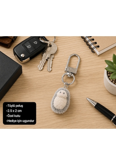 Pofuduk Kirpi Charm Anahtarlık Sevimli Peluş Figürlü Çanta Aksesuarı Hediye