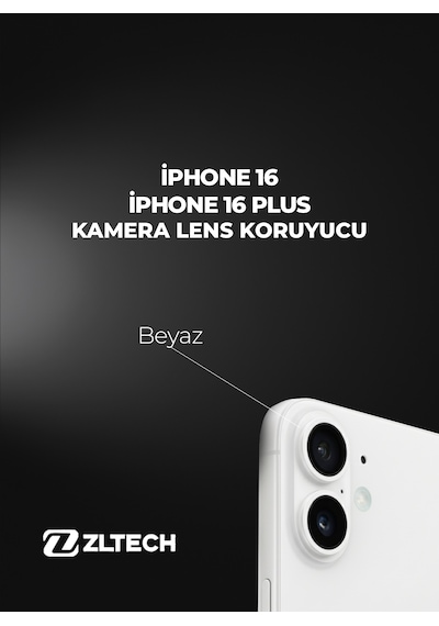 İphone 16/16plus Uyumlu Kamera Lens Koruyucu Beyaz
