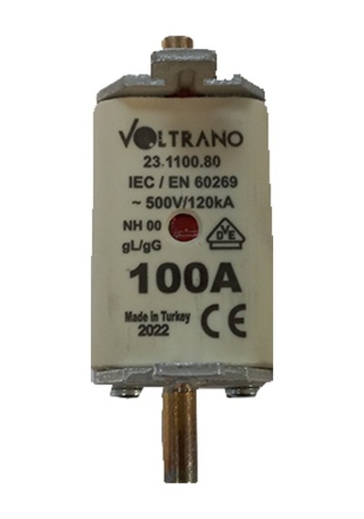Voltrano Kale Porselen 100a 00 Boy Bıçaklı Sigorta Buşonu Nh00