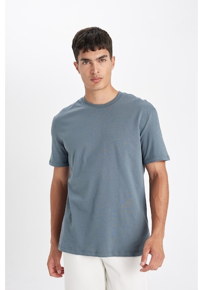 DeFacto %100 Pamuk New Regular Fit Bisiklet Yaka Basic Düz Kısa Kollu Tişört V7699AZ24SPGR89